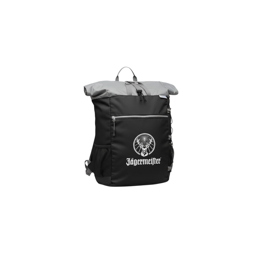 Jagermeister Roll Top Backpack Unisex OS Black Grey Logo Promotional Bag